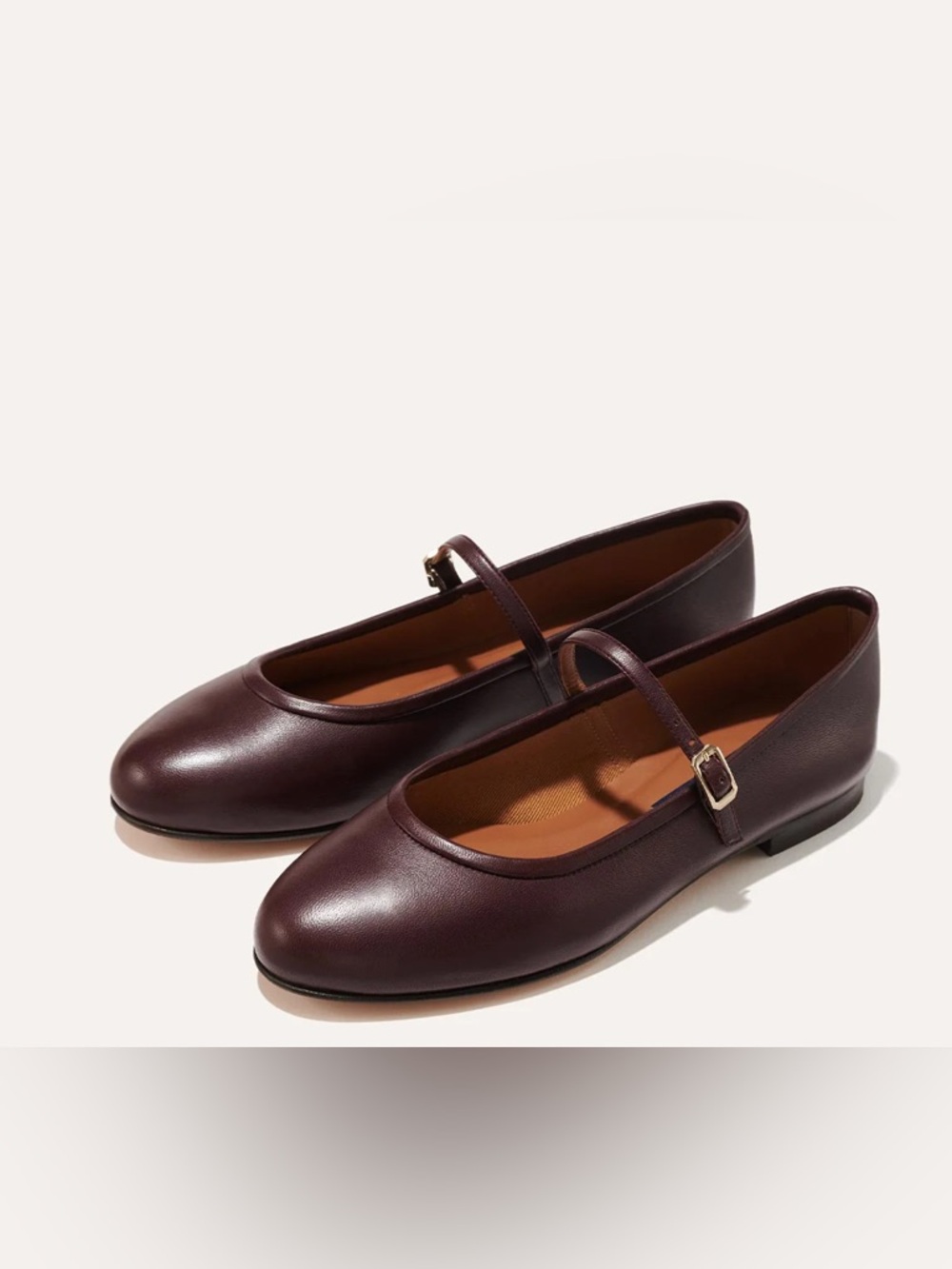 Margaux The DEMI JANE Burgundy Leather Mary Jane Flats 38
